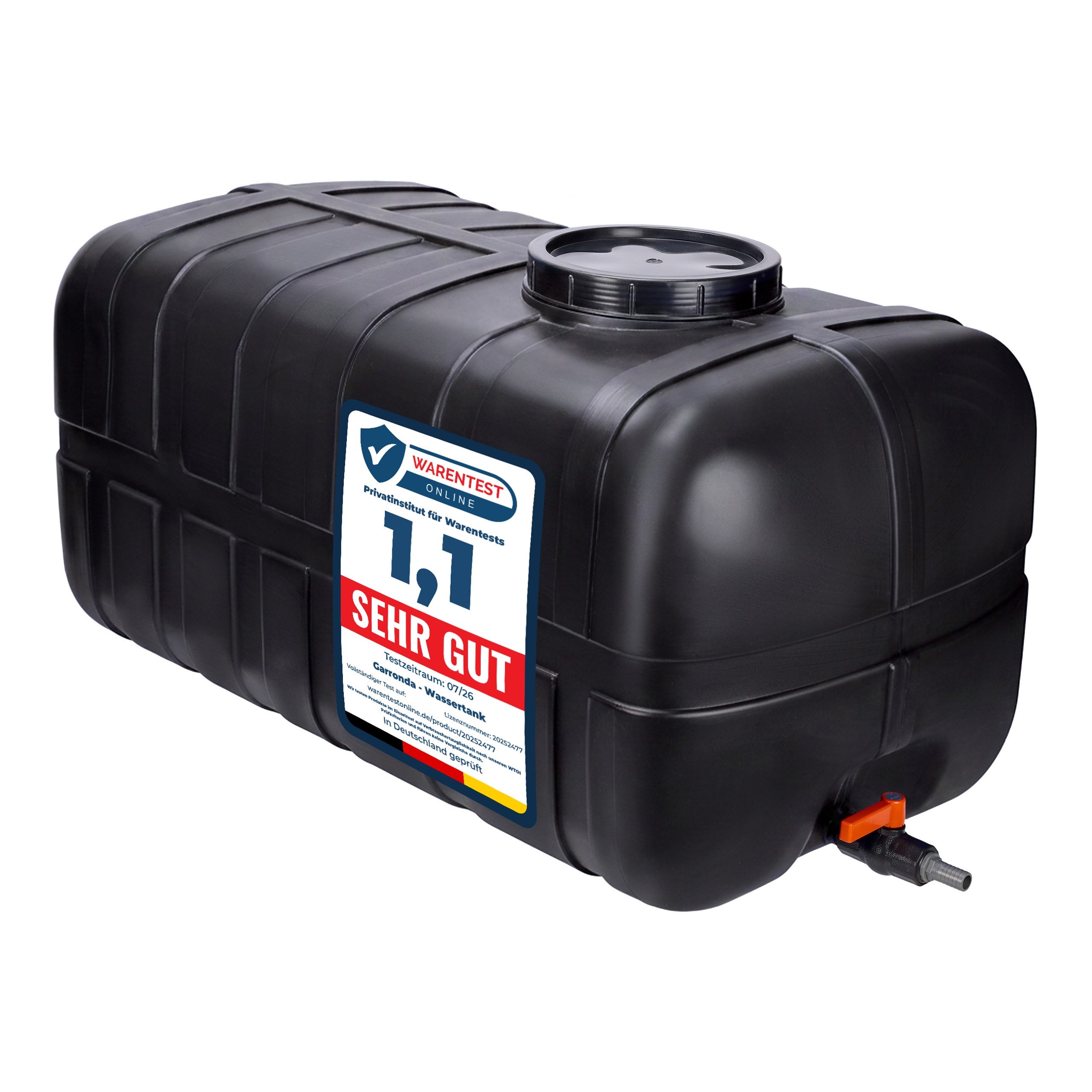 Garronda Regentonne Wasserbehälter mit Deckel Regenwassertank Großbehälter GD-0098, 280 l, (1-tlg), BPA-Frei