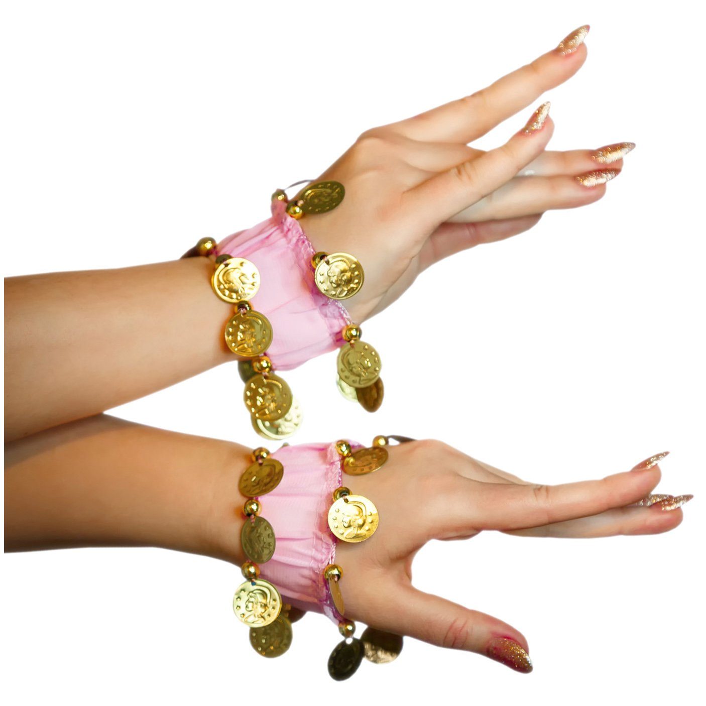 Dance (Paar) Belly MyBeautyworld24 Armbänder rosa Handkette Armband Fasching
