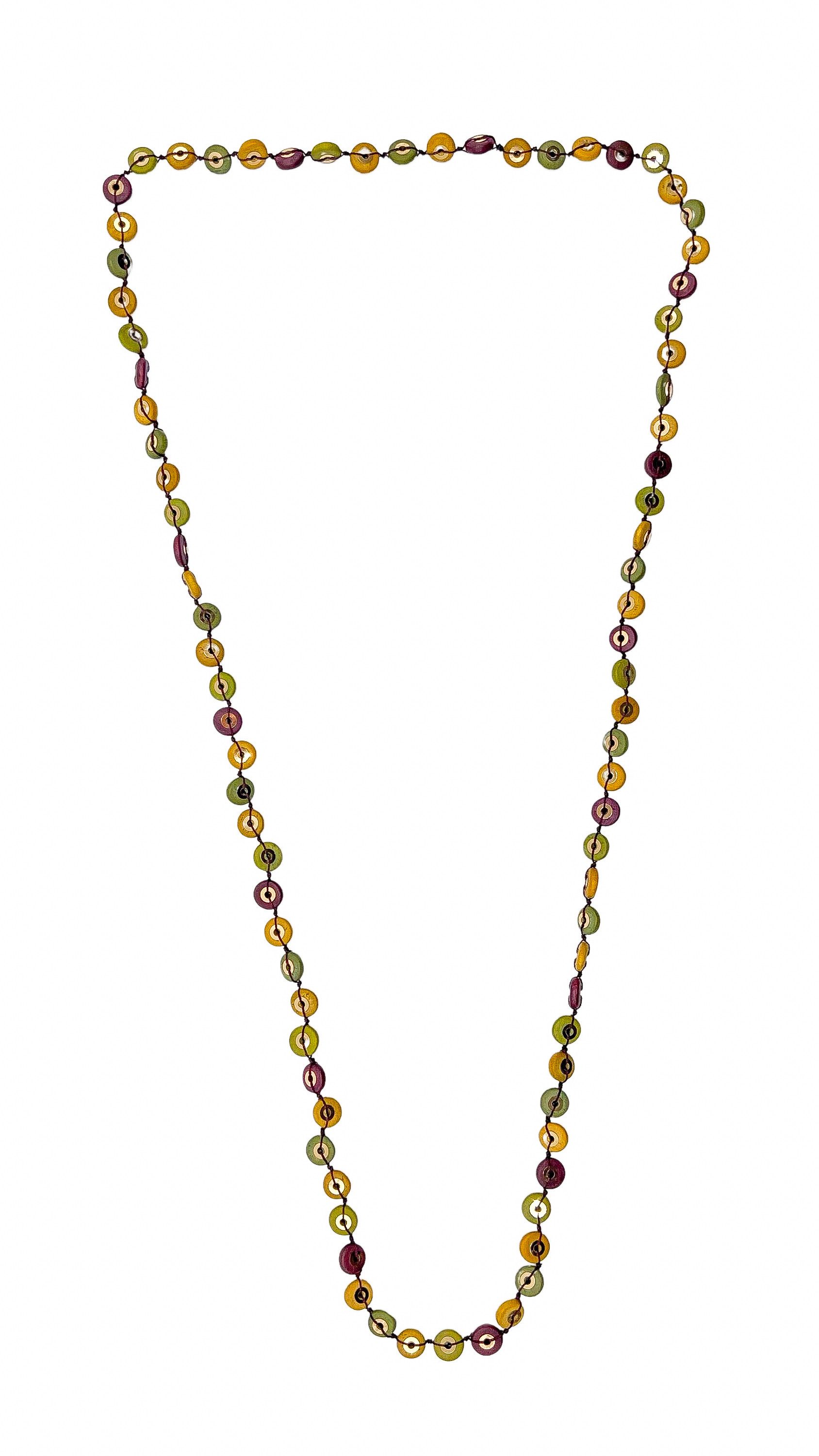 COLLEZIONE ALESSANDRO Lange Kette Imelda, aus vielen kleinen Holzscheibchen
