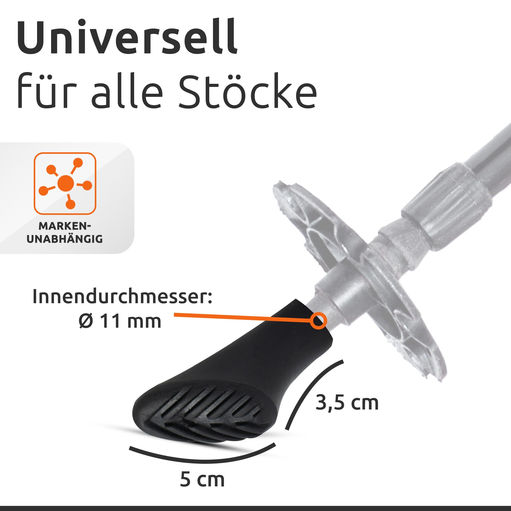 ECENCE Nordic-Walking-Stöcke 12x Gummipuffer für Nordic Walking Stöcke Pads &