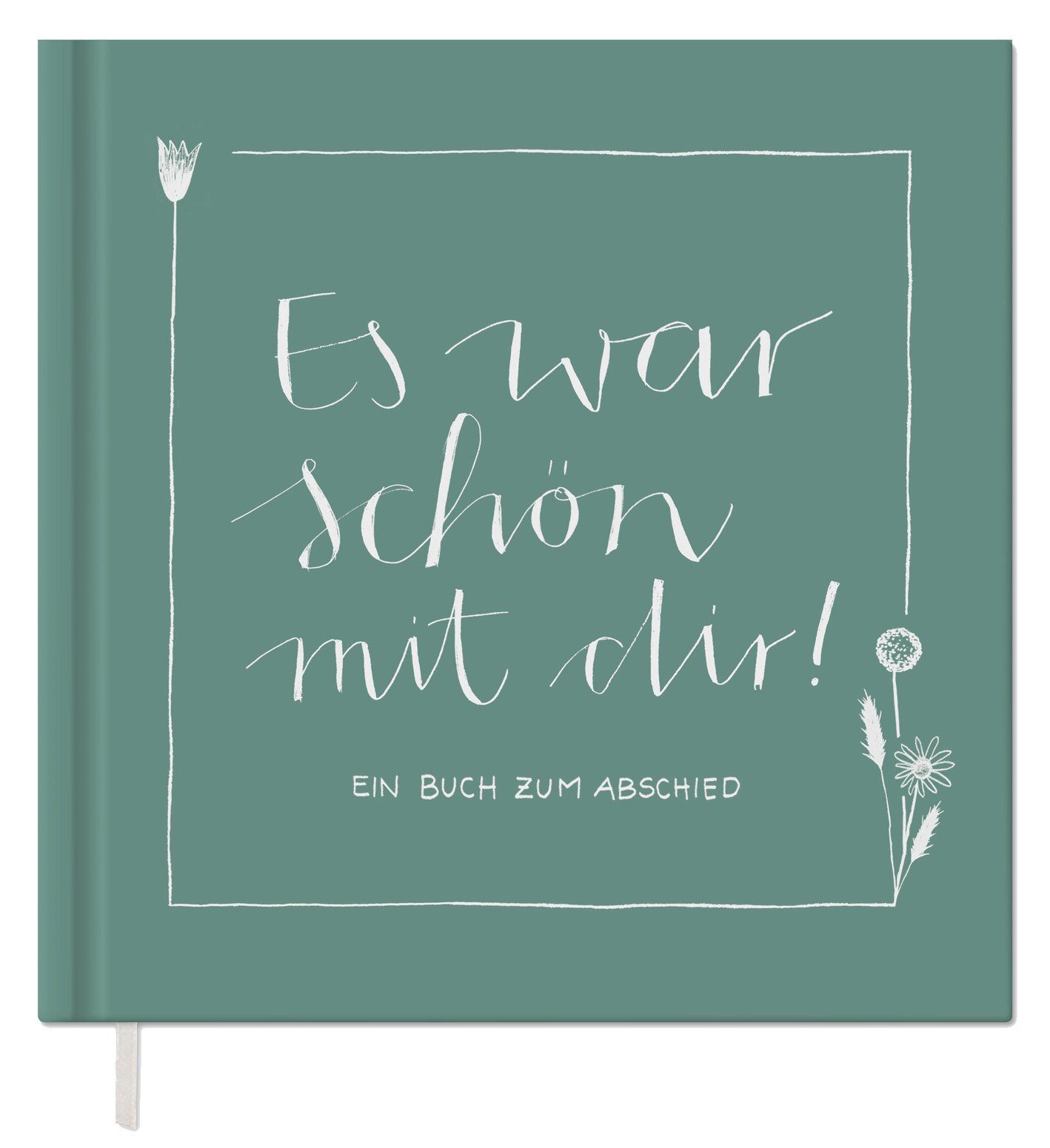 Eine der Guten Verlag Fotoalbum Es war schön mit dir! - grün weiß, Abschiedsbuch für Kollegen, Lehrer, Freunde als Abschiedsgeschenk