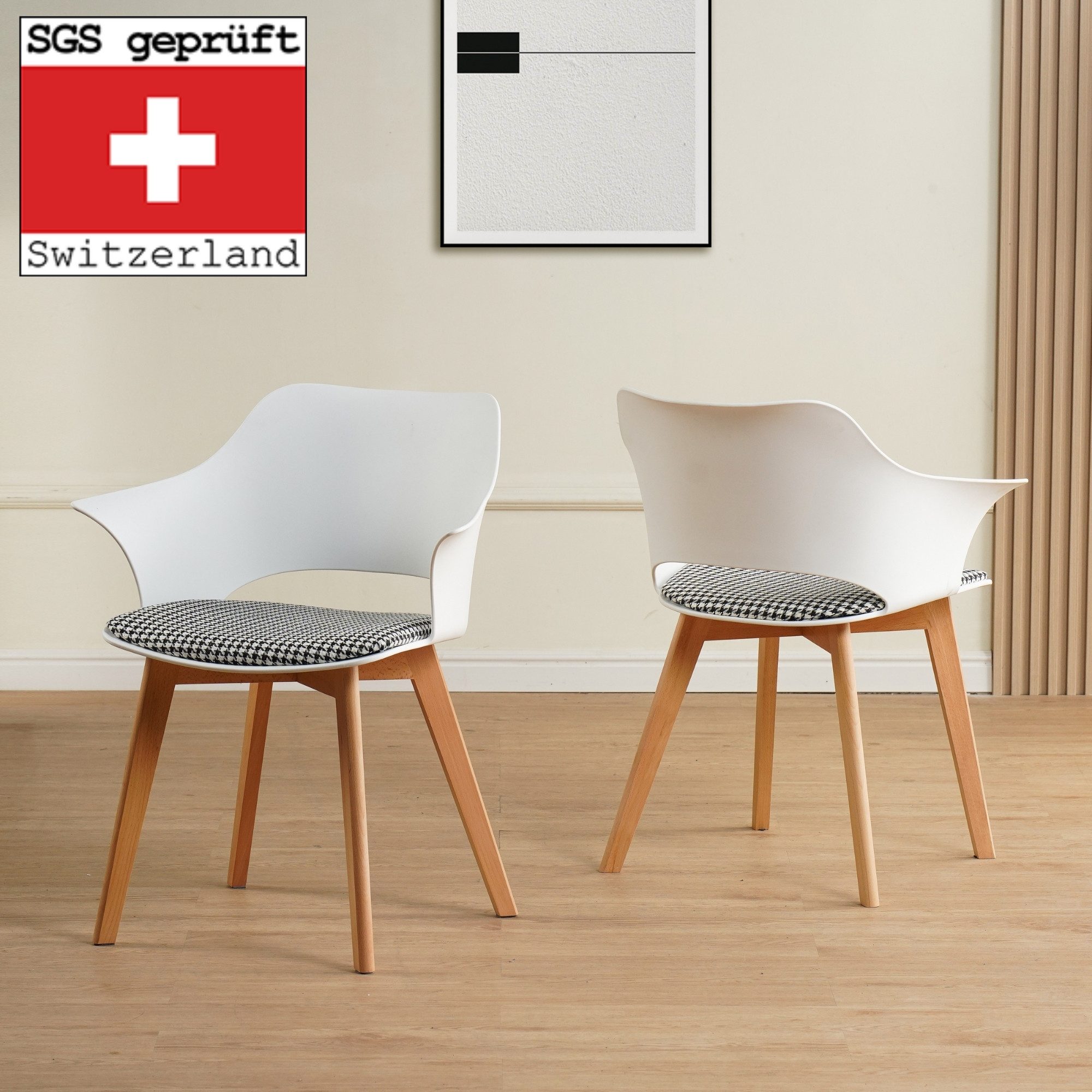 Albatros International Esszimmerstuhl Esszimmerstuhl AALBORG 4er Set Weiß M günstig online kaufen