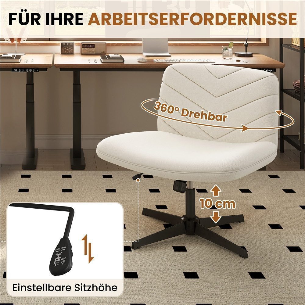Yaheetech Drehstuhl Höhenverstellbarer Polstersessel, Schreibtischstuhl mit breitem Sitzkissen, 360° drehbar – Bild 5 von 5