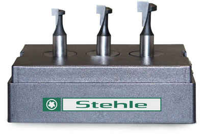 Stehle Schaftfräser Stehle 3-tlg. HW T-Nutfräser-Set in Holzkassette M5, M6 & M8 - Schaft Ø 8mm
