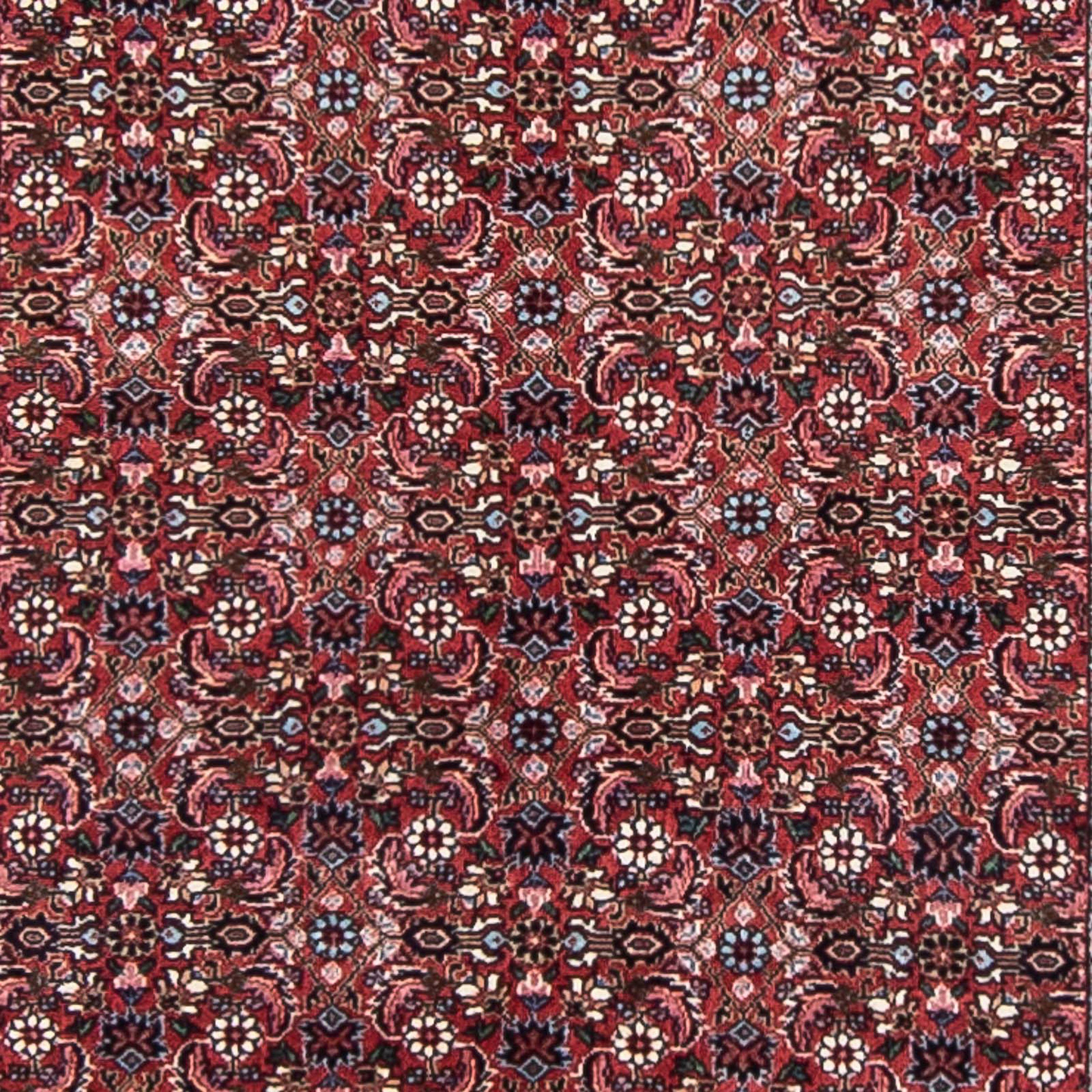Orientteppich Perser - Handgeknüpft, x - mm, 84 Einzelstück morgenland, 385 Zertifikat cm Wohnzimmer, rechteckig, 15 Höhe: Bidjar mit dunkelrot, 