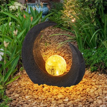 etc-shop Gartenleuchte, LED-Leuchtmittel fest verbaut, 2er Set LED Außen Solar Leuchten Garten Weg Dekoration Flamme