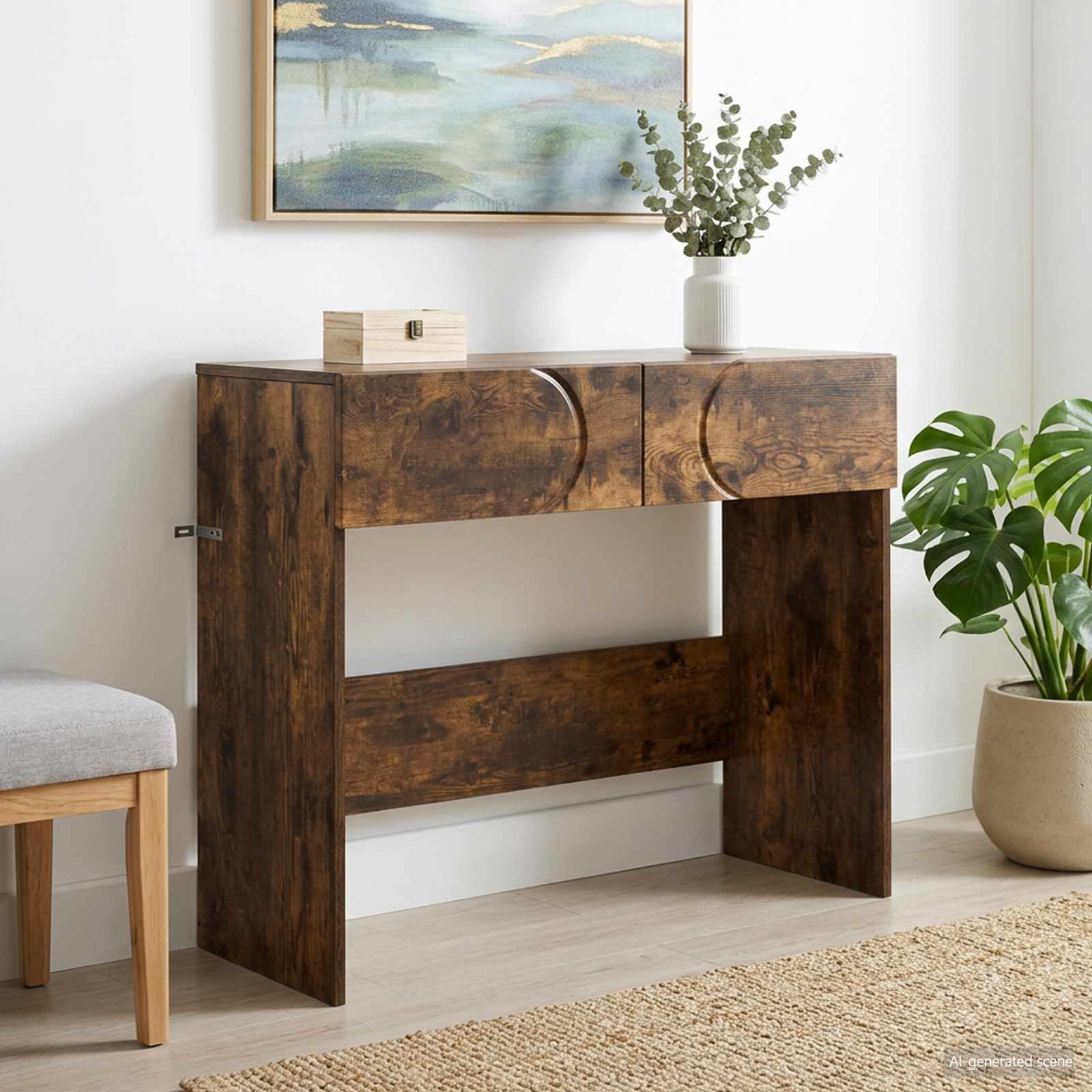 vidaXL Konsolentisch Konsolentisch Räuchereiche 96,5 x 38 x 75 cm Holzwerkstoff (1-St)