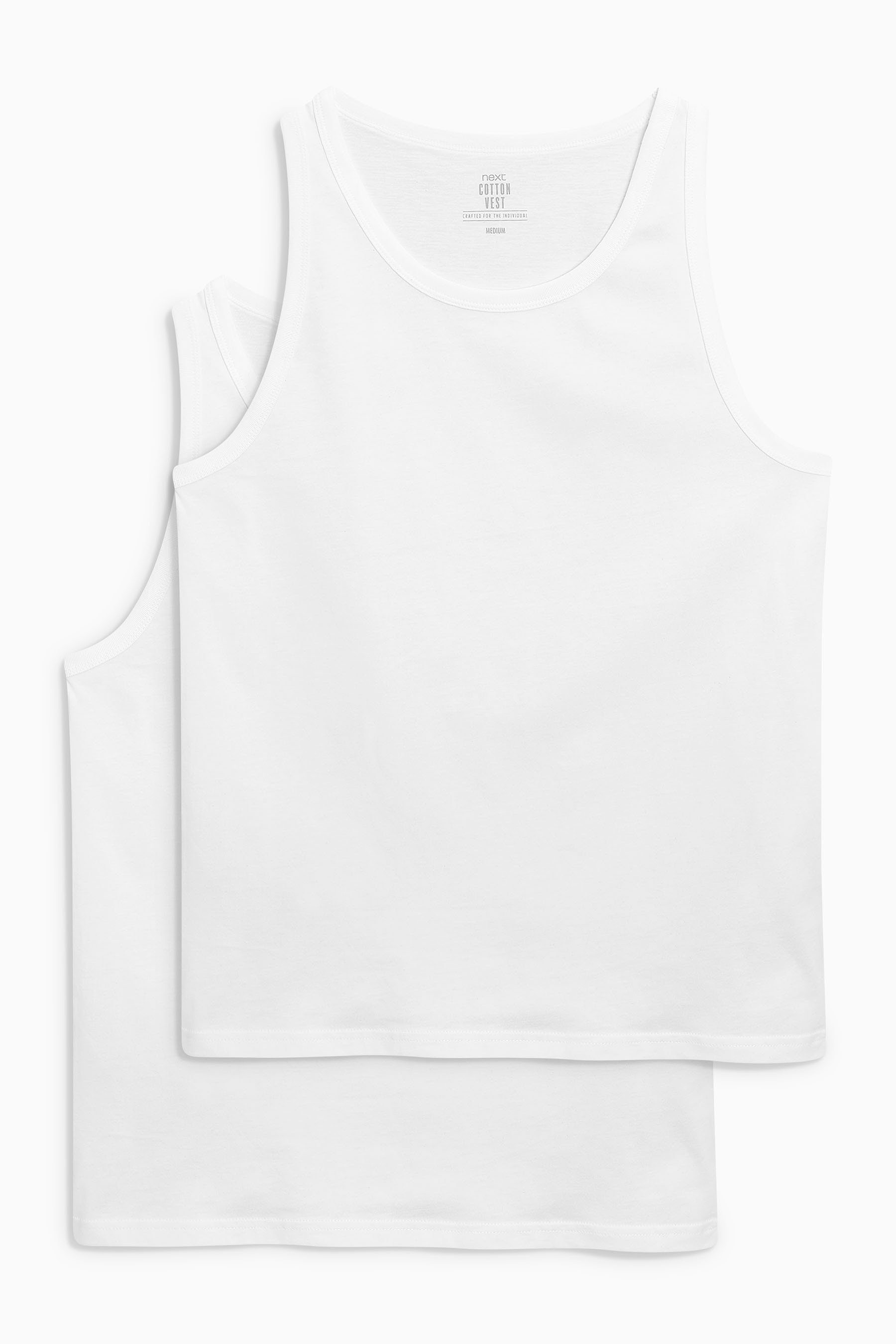 Next Unterhemd Trägerhemden aus reiner Baumwolle im 2er-Pack (2-St) White