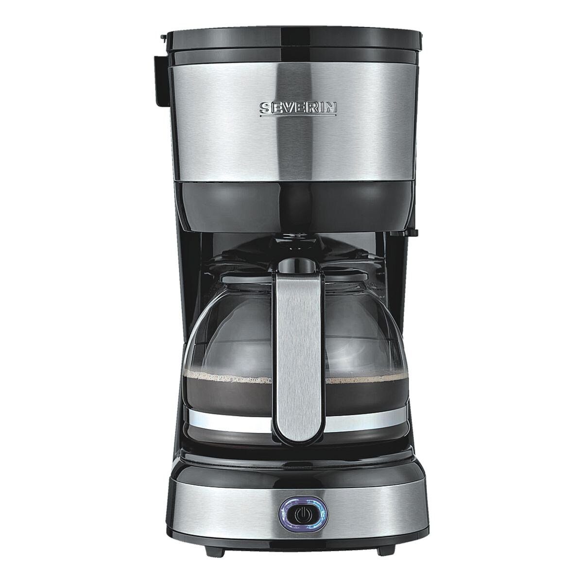 Severin Filterkaffeemaschine KA 4808, 0.56l Kaffeekanne, Kaffeemaschine Slim-Design mit Glaskanne, bis 4 Tassen, 750 Watt