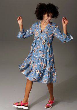 Aniston CASUAL Tunikakleid mit fantasievollem Blumendruck