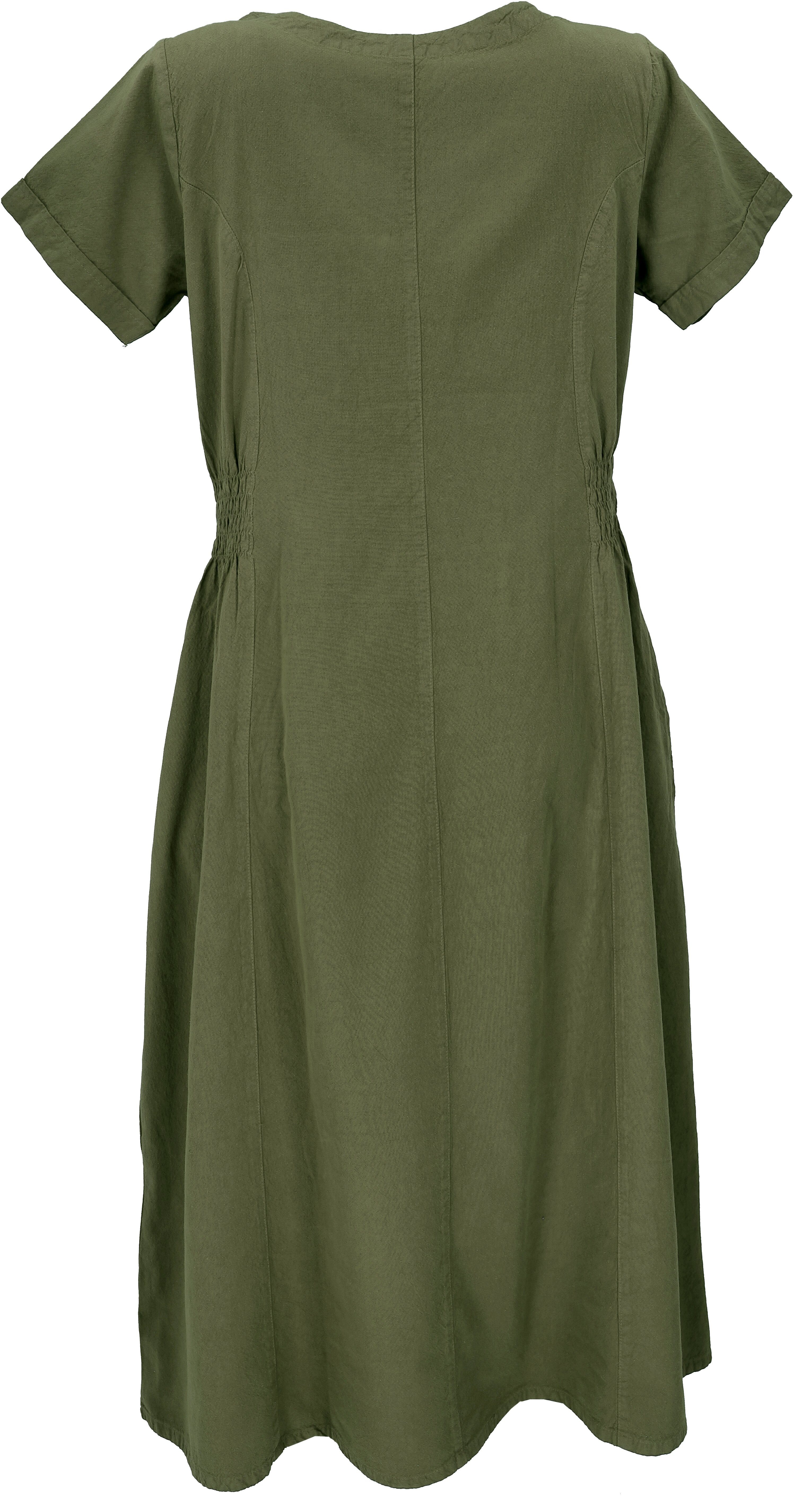 Guru-Shop Midikleid Weiches bequemes Baumwollkleid, Sommerkleid mit..