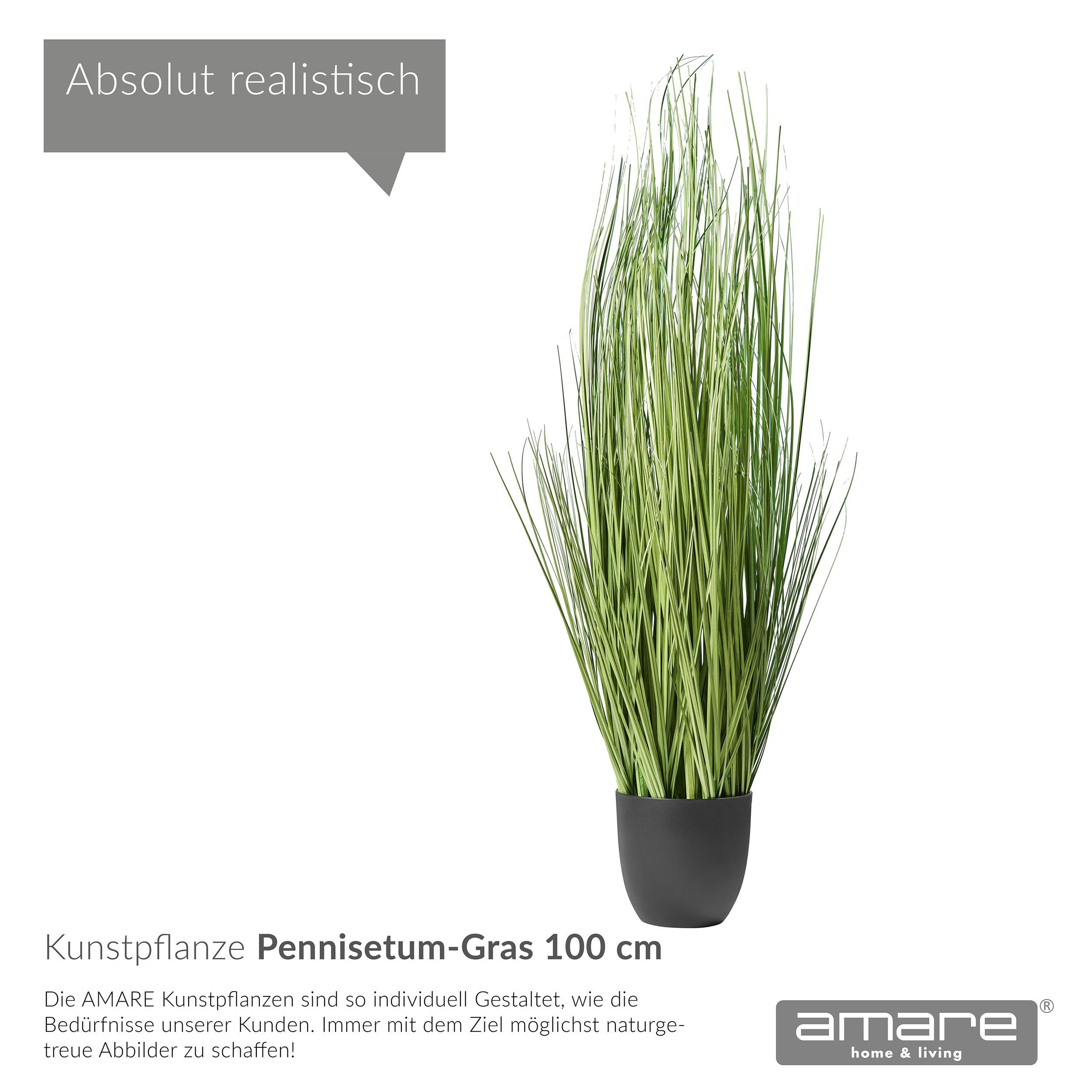 Pennisetum-Gras home Kunstgras 100 cm, Dekopflanze Amare Kunstpflanze