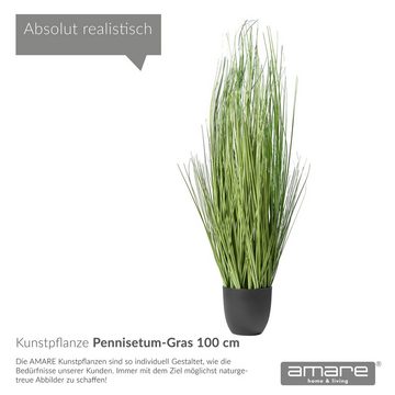 Kunstgras Dekopflanze Kunstpflanze Pennisetum-Gras 100 cm, Amare home