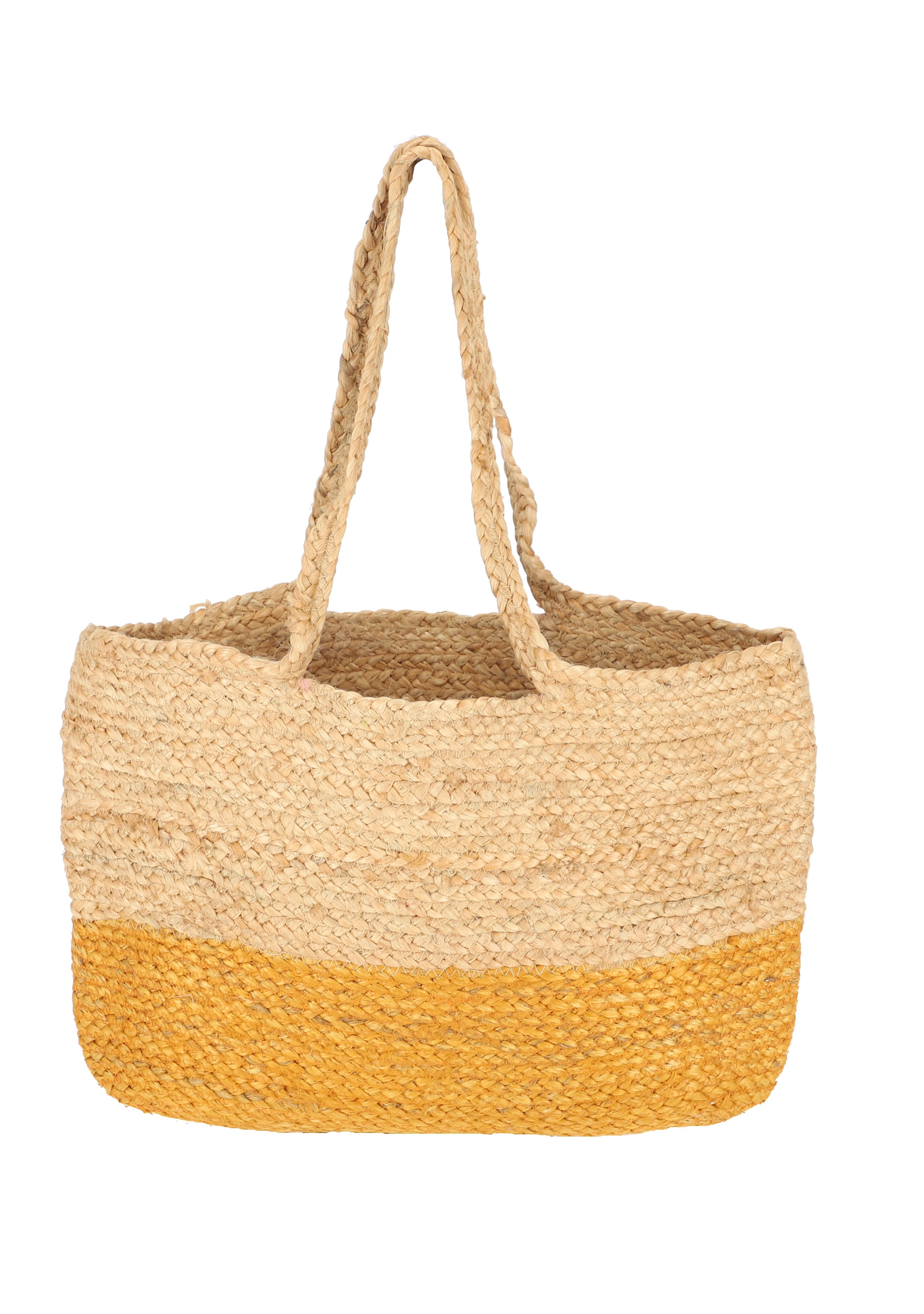 halsüberkopf Accessoires Strandtasche Tasche Jute, zweifarbige Sommertasche