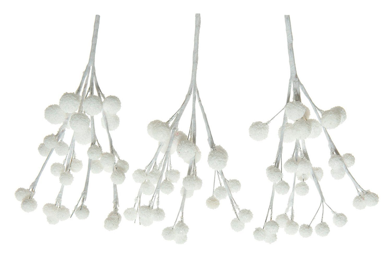 Kunstpflanze, Kaemingk, Beerenzweige mit Schnee künstlich 15cm weiß, 3 Stüc günstig online kaufen