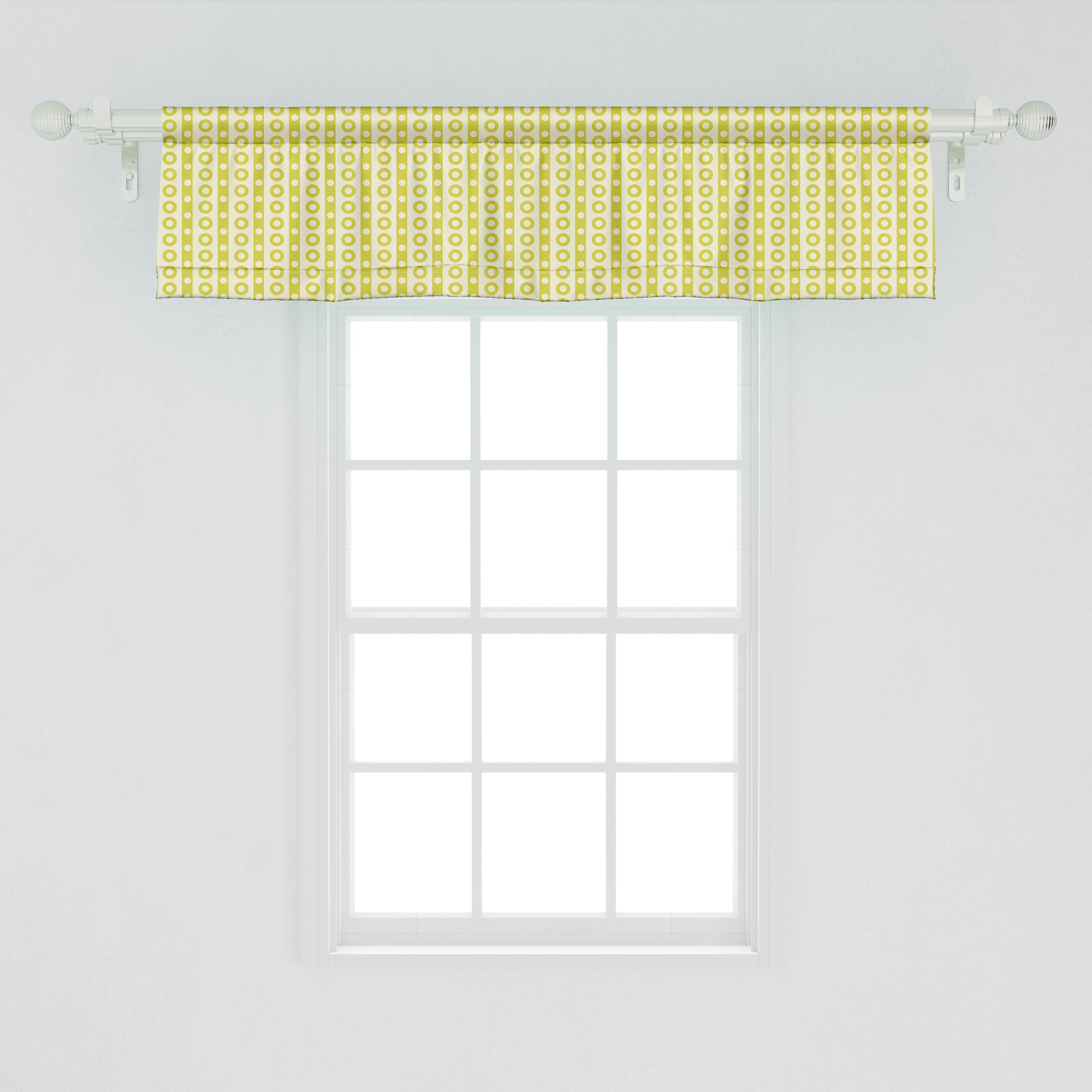 Punkte für und Dekor Abakuhaus, Volant Stangentasche, mit Retro Schlafzimmer Streifen Microfaser, Vorhang Vertikale Scheibengardine Küche
