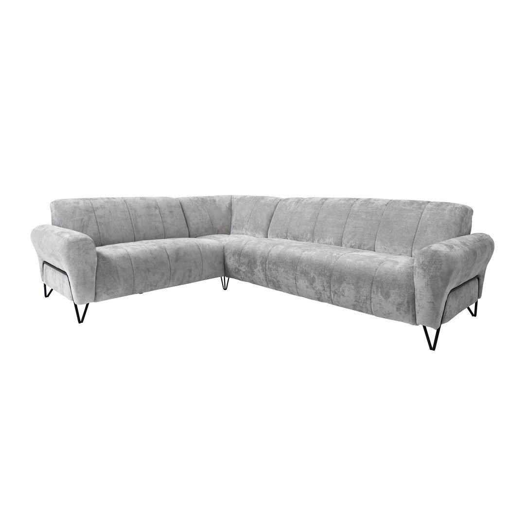Beautysofa Ecksofa mit Metallbeine in schwarzer VOLARE L, mit höchstem Sitz günstig online kaufen
