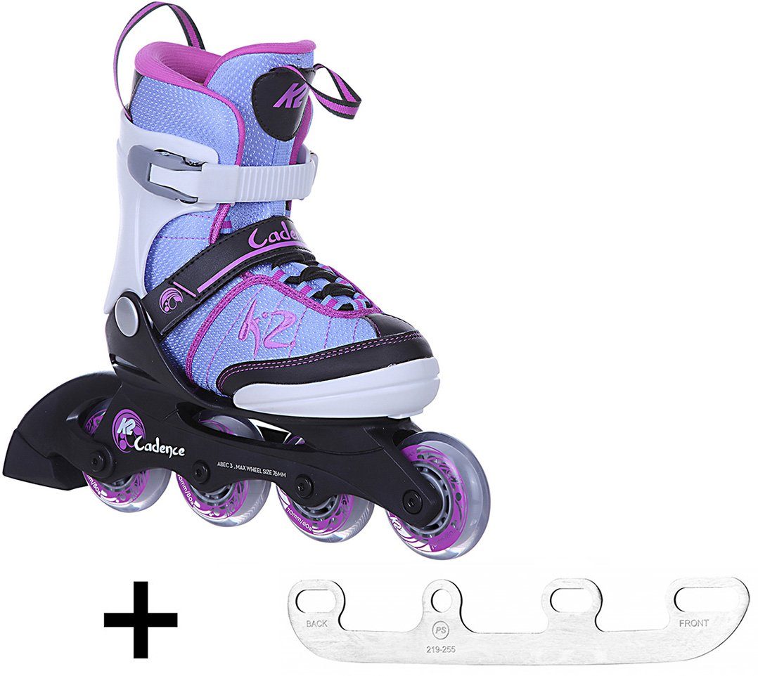 Inlineskates K2 CADENCE JR GIRLS Kinder Inline Skate inkl. Schlittschuh Eiskufen