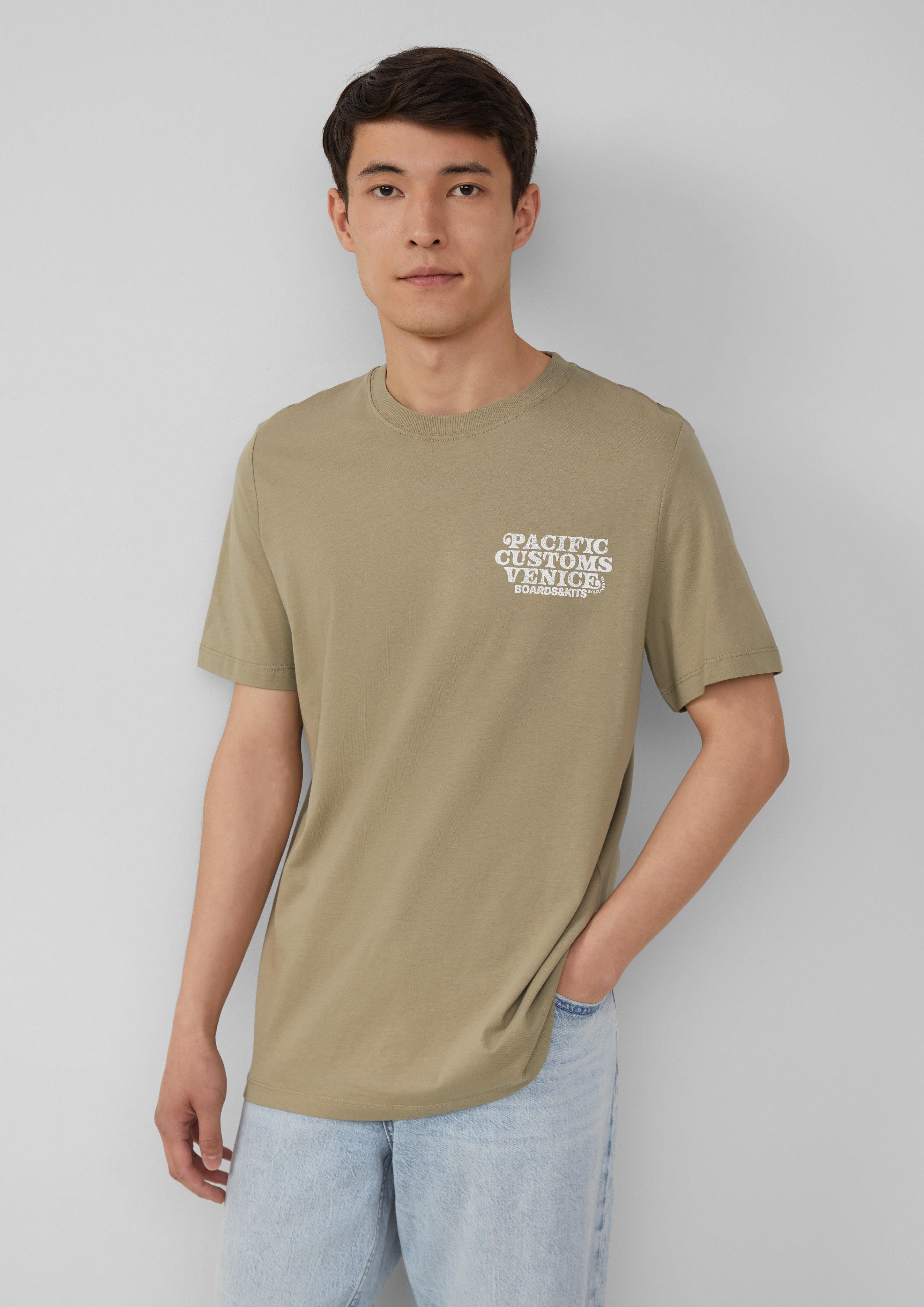 s.Oliver Kurzarmshirt Baumwoll-T-Shirt mit Crewneck und günstig online kaufen