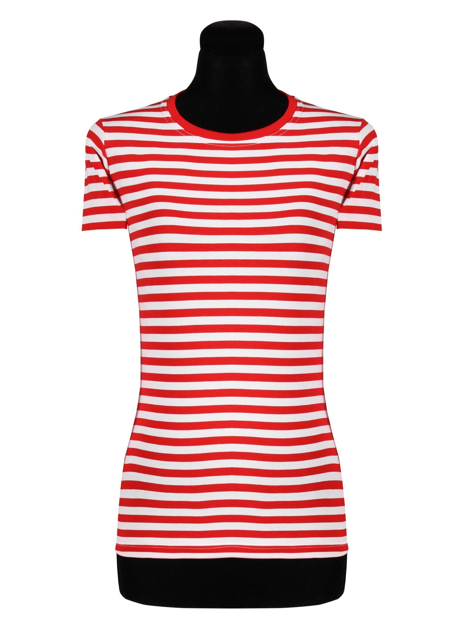 thetru T-Shirt Damen Ringelshirt kurzarm rot-weiß günstig online kaufen