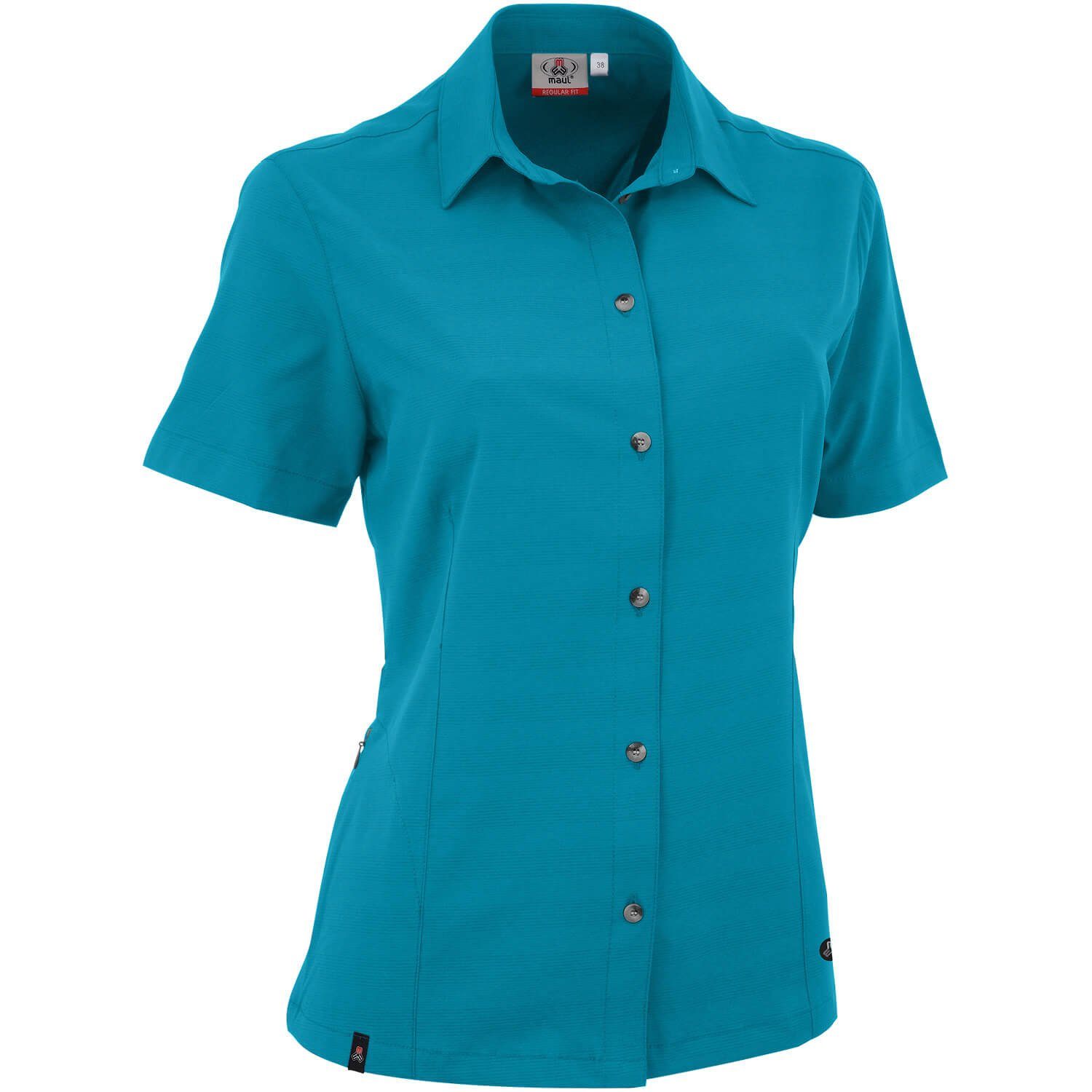 Maul Sport® Outdoorbluse Bluse Halserspitze Kristallblau