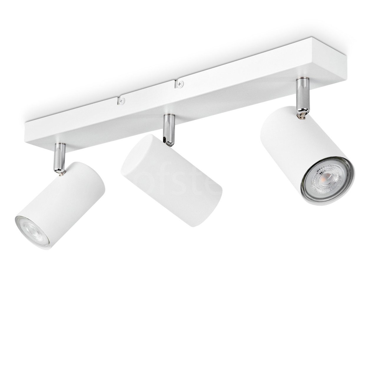 hofstein Deckenleuchte »Gambellara« moderne Deckenlampe aus Metall in Weiß/Chrom, ohne Leuchtmittel, mit verstellbaren Strahlern und Leuchtenarmen, GU10 max. 25