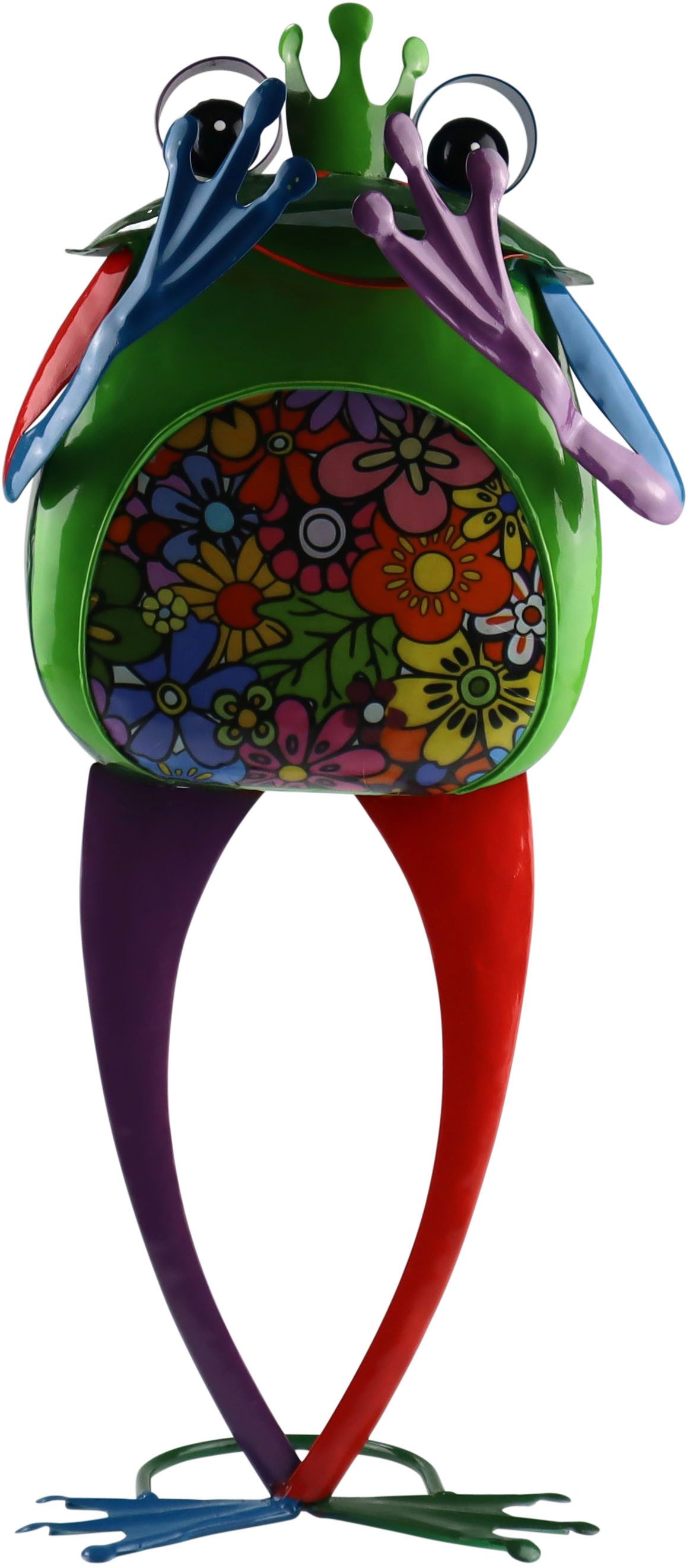 AM Design Dekofigur bunter Frosch aus Metall, handgefertigte Osterdekoration