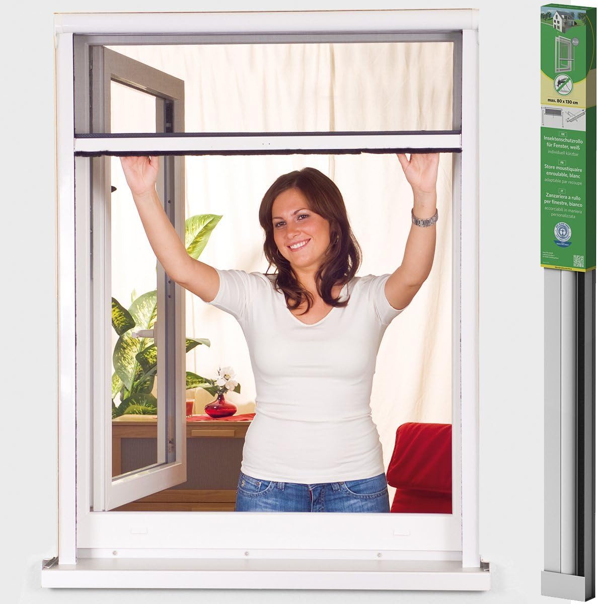 Insektenschutzrollo Insktenschutz-Rollo Alu Fenster easyHOLD