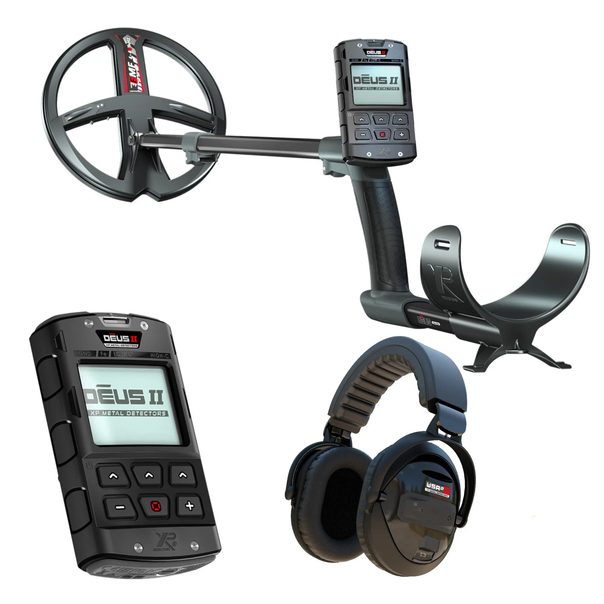 XP Metalldetektor XP DEUS 2 II 28 FMF RC WSA XL ST Metalldetektor, 28cm Spule, WSA XL, Stereosound