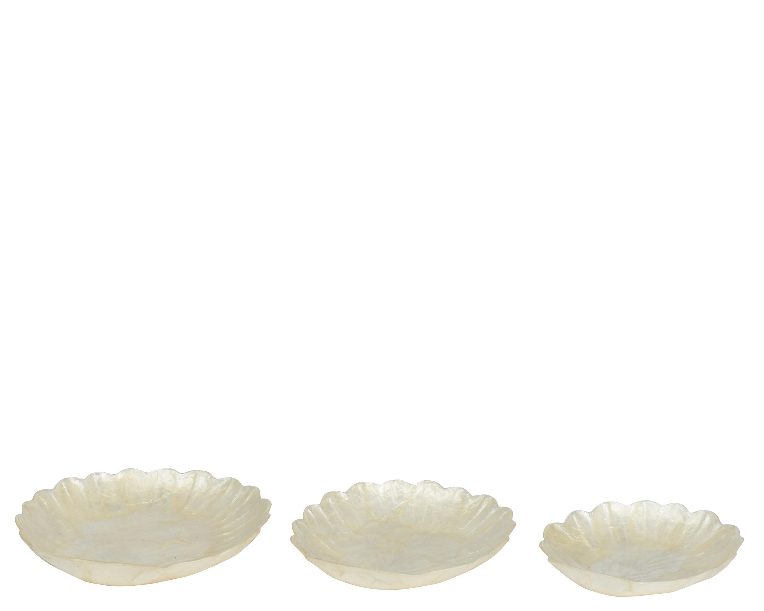 Decoris season decorations Dekoteller, Dekoteller in Muschelform 15-25cm Capiz 3er Set Natur