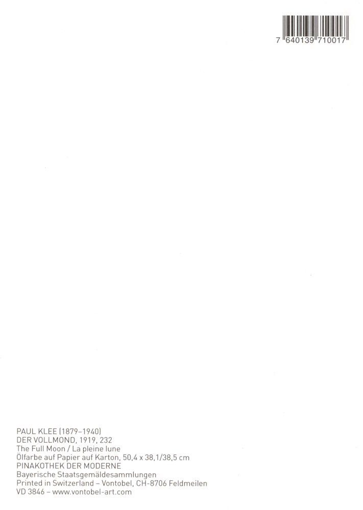 "Der Kunstkarte Vollmond" Paul Klee Postkarte