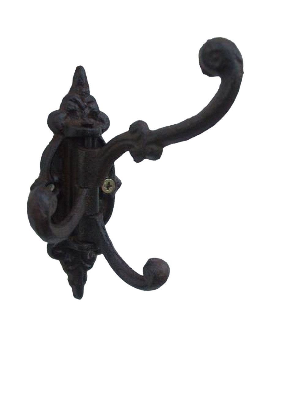 Deko-Impression Garderobenhalter Dreifachhaken, Wandhaken, 3er, drehbar, Gusseisen, braun, Landhausstil (1 St)