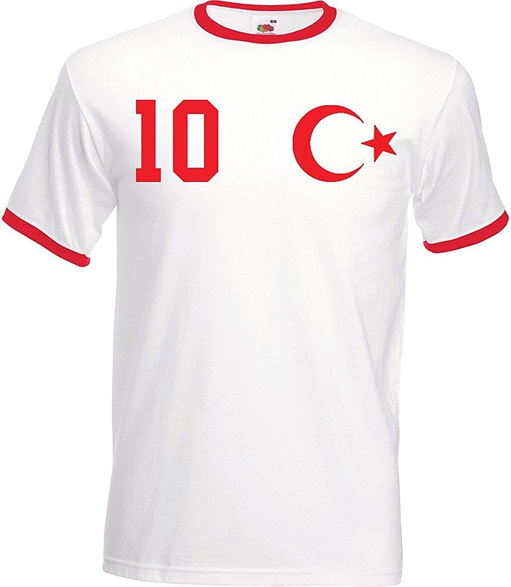 Youth Designz T-Shirt Türkei Herren T-Shirt im Fußball Trikot Look mit trendigem Motiv Weiß