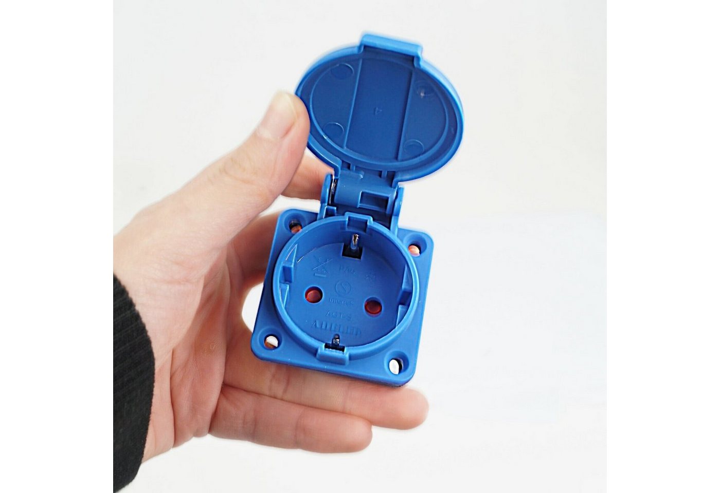 Thumbnail - ADELID Steckdose, Schuko Einbausteckdose Anbausteckdose 1-Fach 16A 230V IP54 Blau