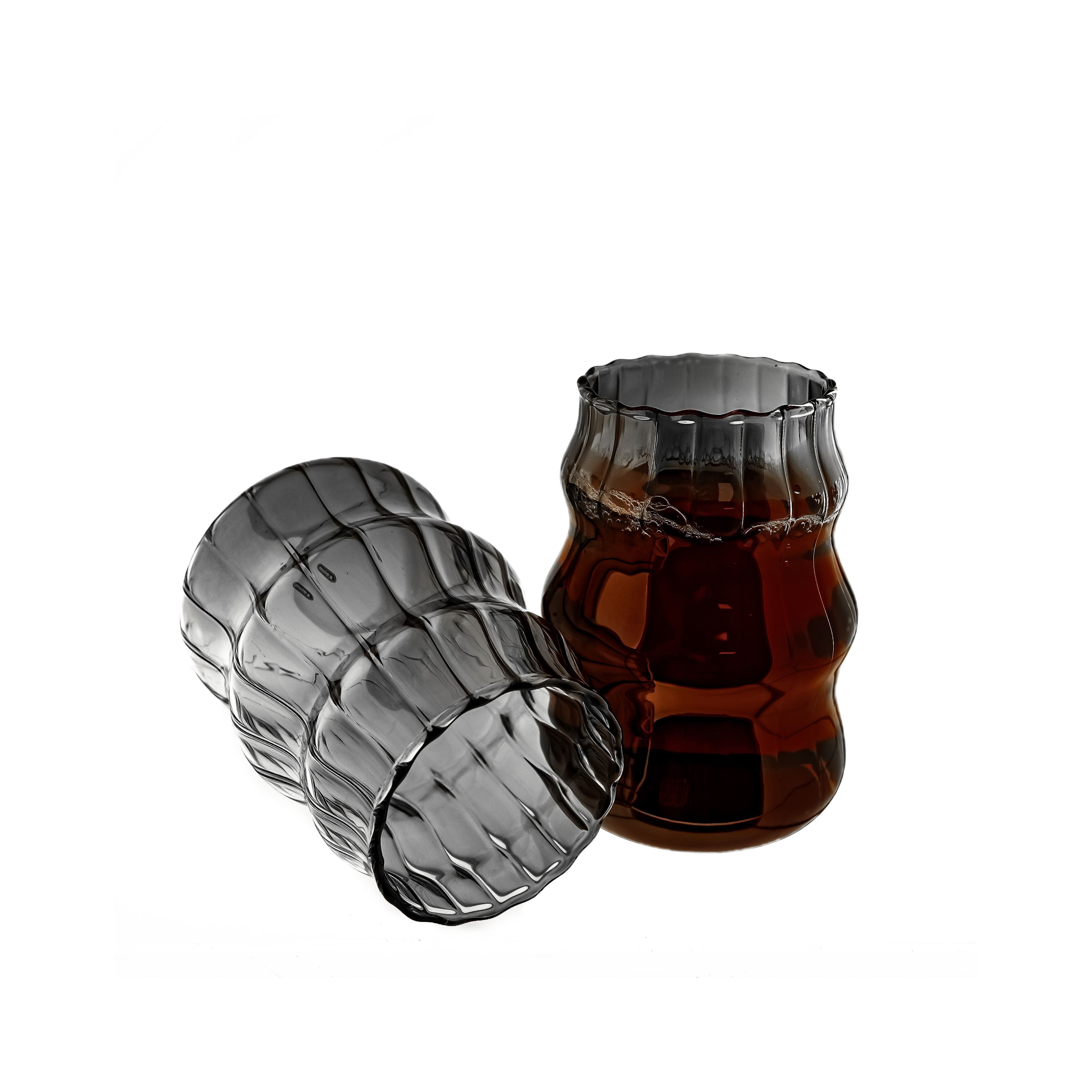 Glas Bubble & Riffle Design 500 ml Trinkgläser Hitzbeständig