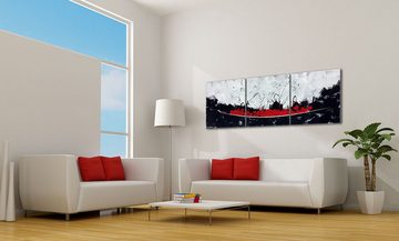 WandbilderXXL XXL-Wandbild Liquid Red 210 x 70 cm, Abstraktes Gemälde, handgemaltes Unikat