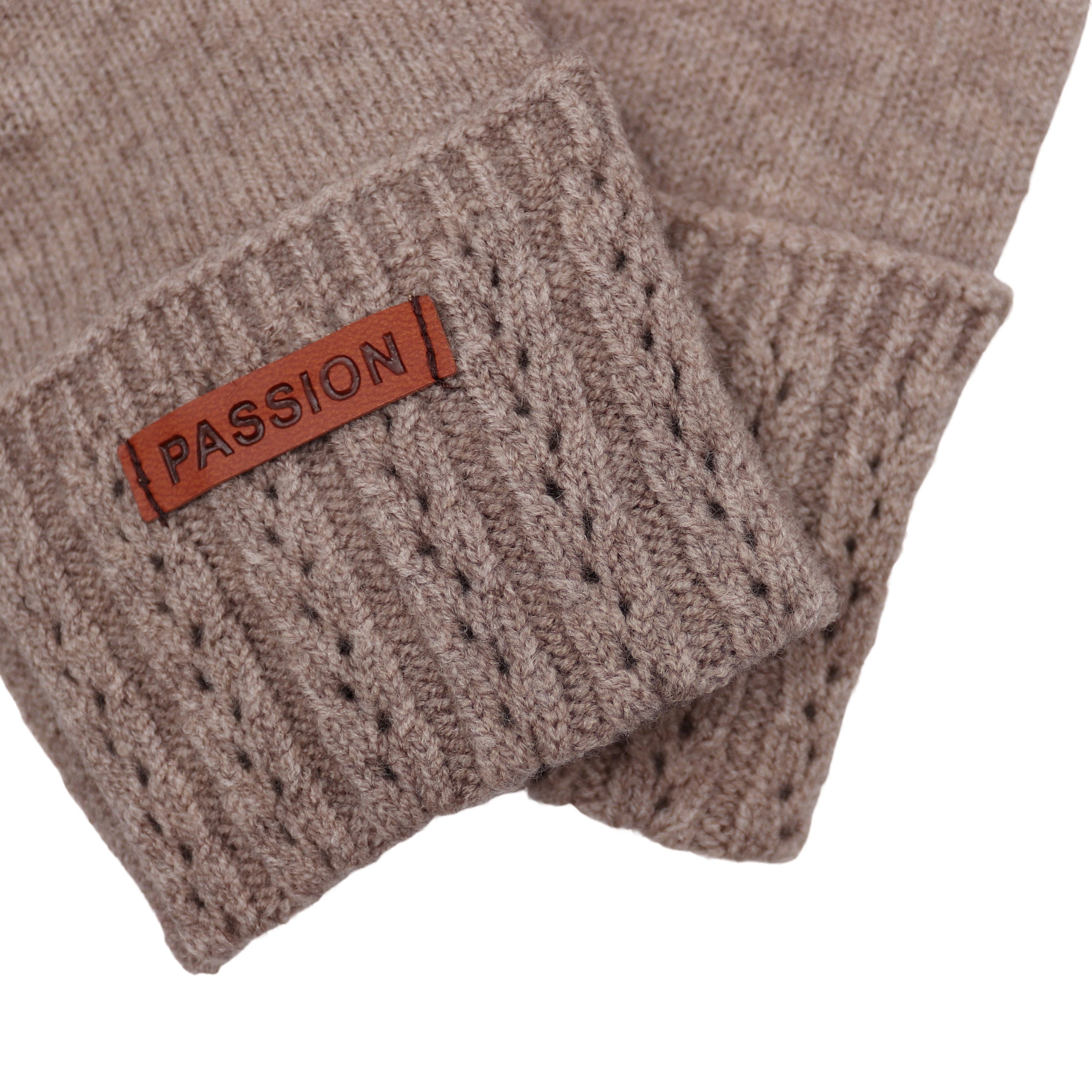 MIRROSI Strickhandschuhe Damen Handschuhe warm Weich, Einheitsgröße Zopfmuster sehr weich und warm ideal für Herbst oder Winter