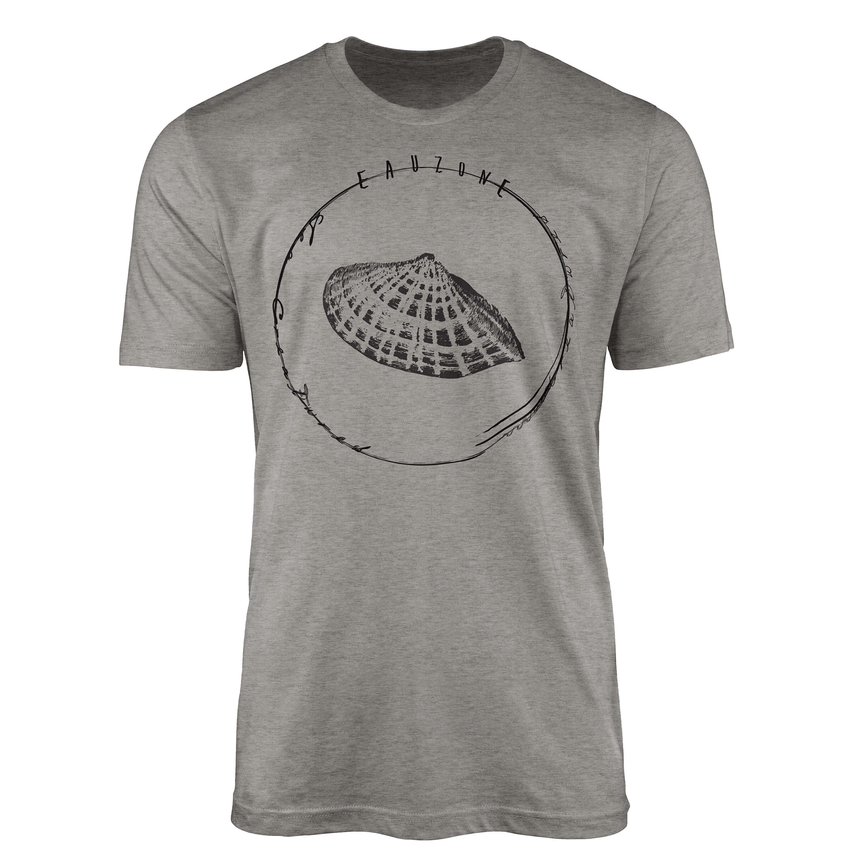 Sinus Art T-Shirt T-Shirt Tiefsee Fische - Serie: Sea Creatures, feine Struktur und sportlicher Schnitt / Sea 033 Ash