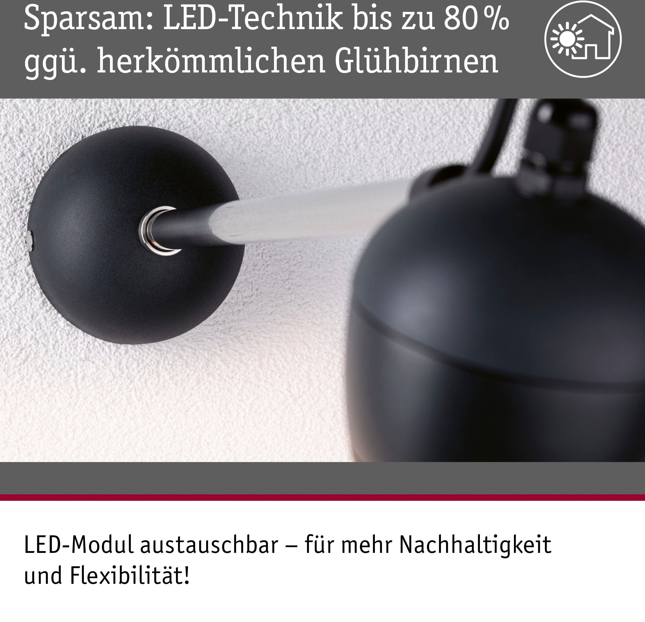 Paulmann LED Außen-Wandleuchte Kikolo 230V 60° 3000K anthrazit, LED fest integriert, Warmweiß