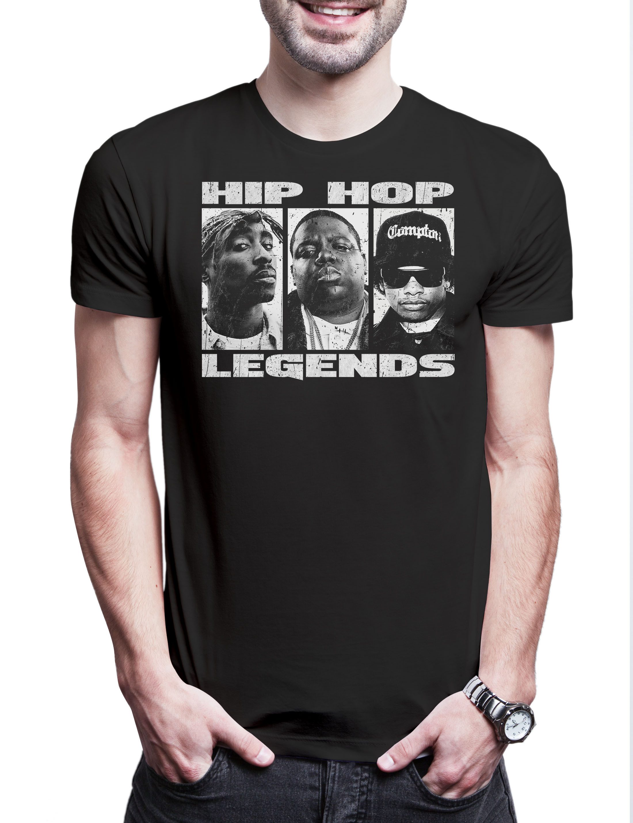 Urban Backwoods Print-Shirt Hip Hop Legends Herren T-Shirt Rap Gangster Legenden Heroes Rapper (1-tlg) Producer Produzent Musik Music