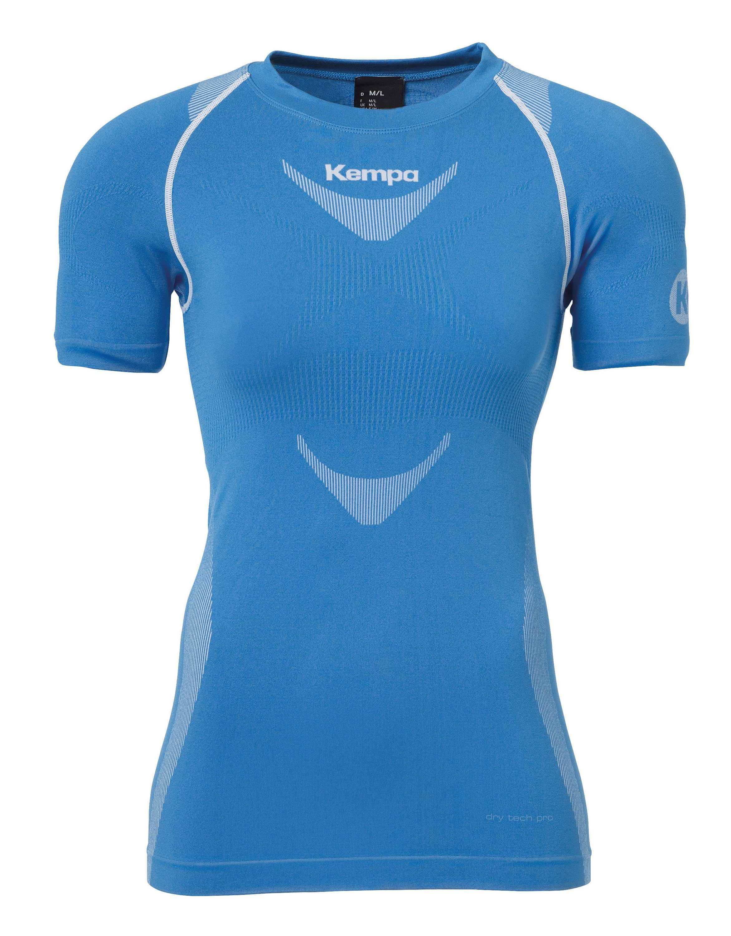 Kempa Trainingsshirt Kempa Shortsleeve ATTITUDE PRO WOMEN atmungsaktiv, schnelltrocknend kempablau/weiß