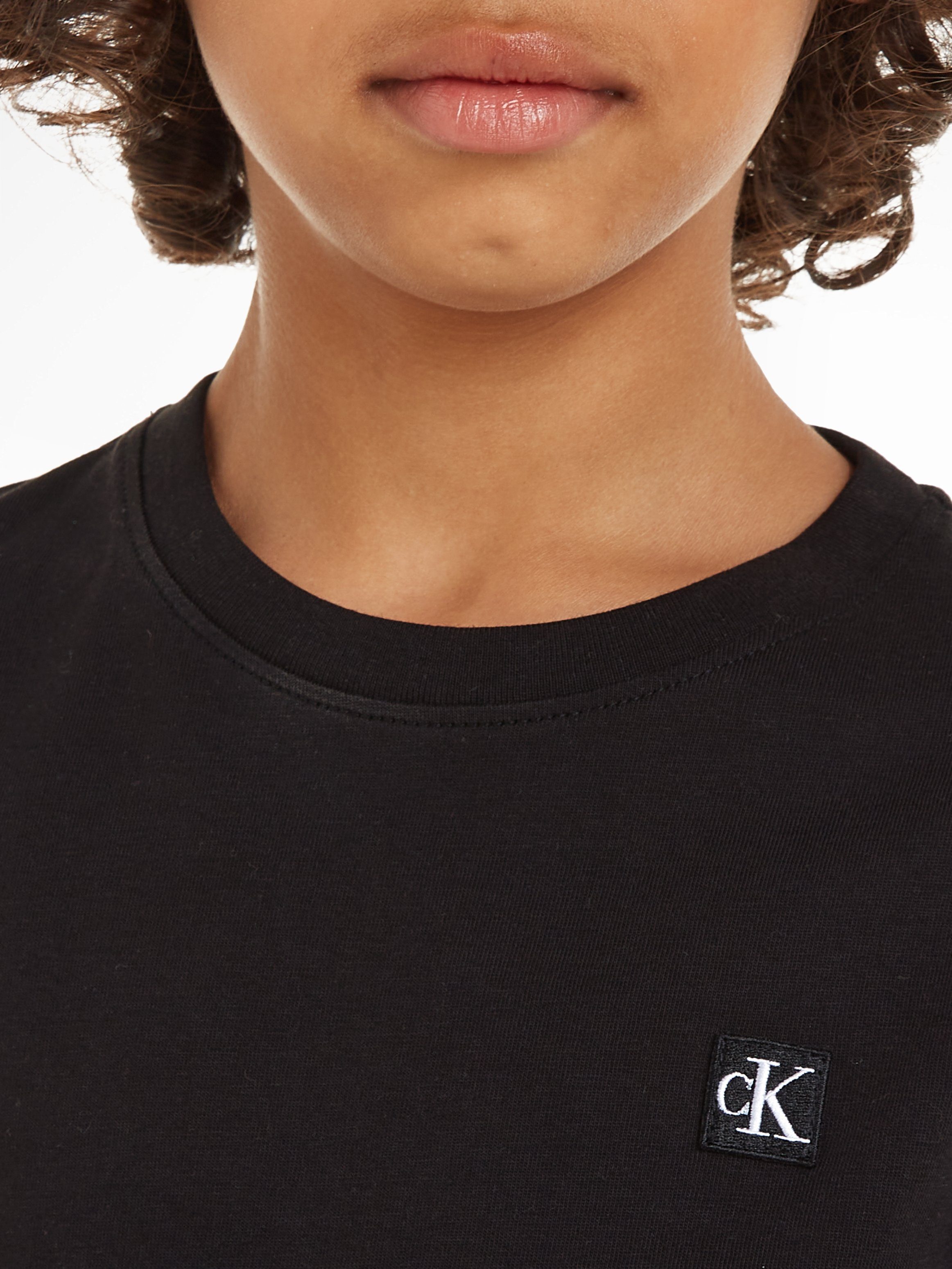 mit T-Shirt Black MINI MONOGRAM T-SHIRT Klein Logodruck BADGE Ck Jeans Calvin