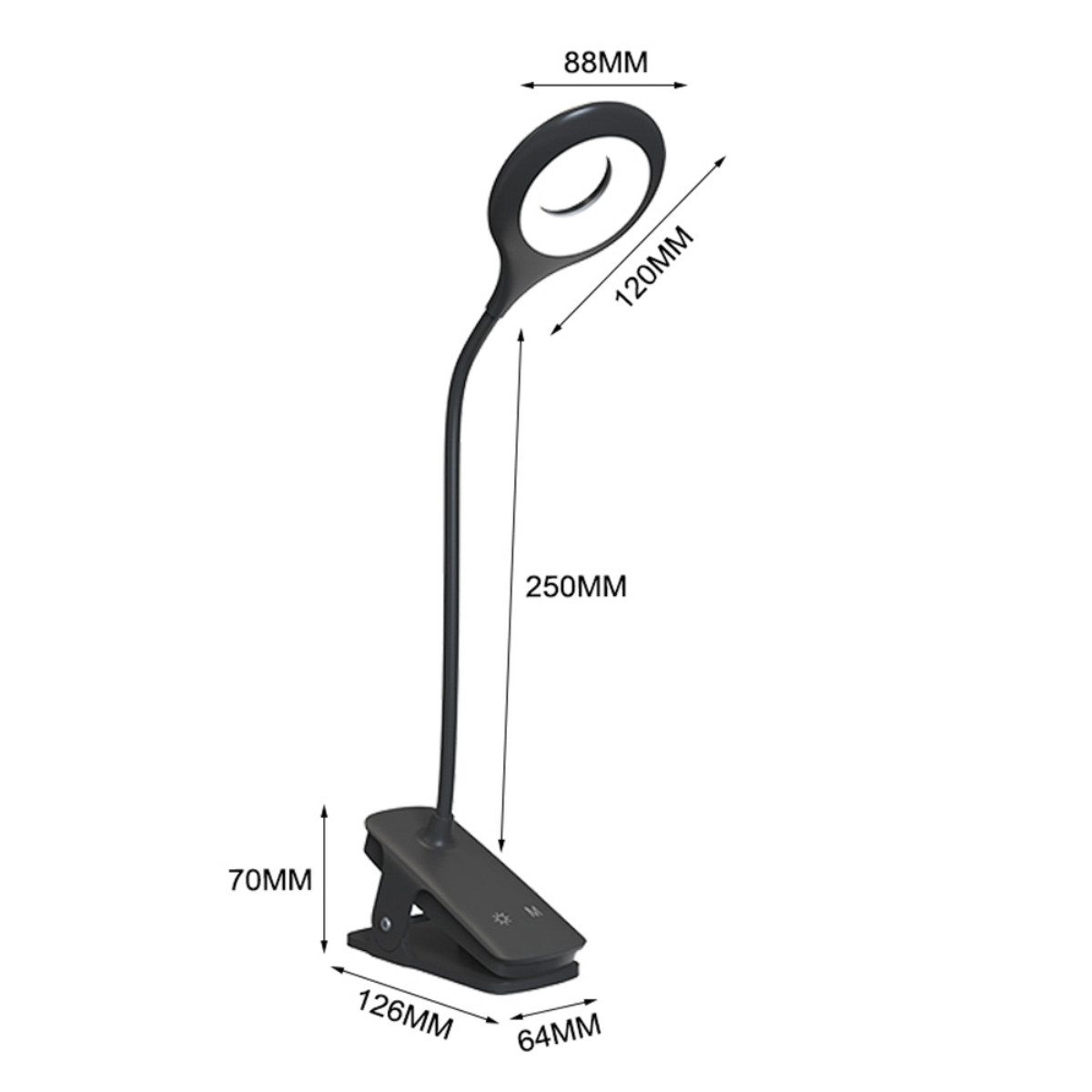 Wozinsky LED Leselampe WLBK, LED, Neutralweiß, Kaltweiß, Warmweiß, Kabellose LED Leselampe mit Clip und 5 Lichtmodi