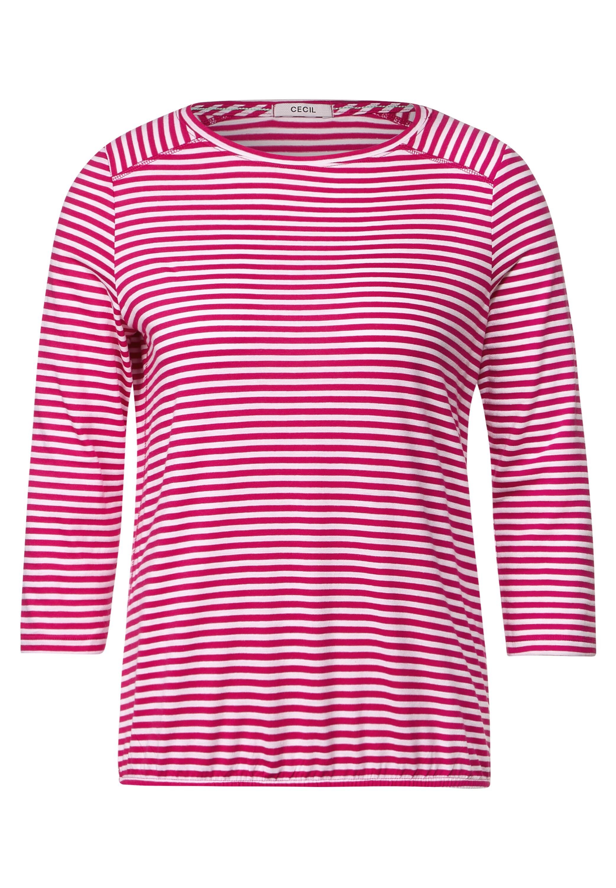 Cecil 3/4-Arm-Shirt mit U-Boot-Ausschnitt radiant pink