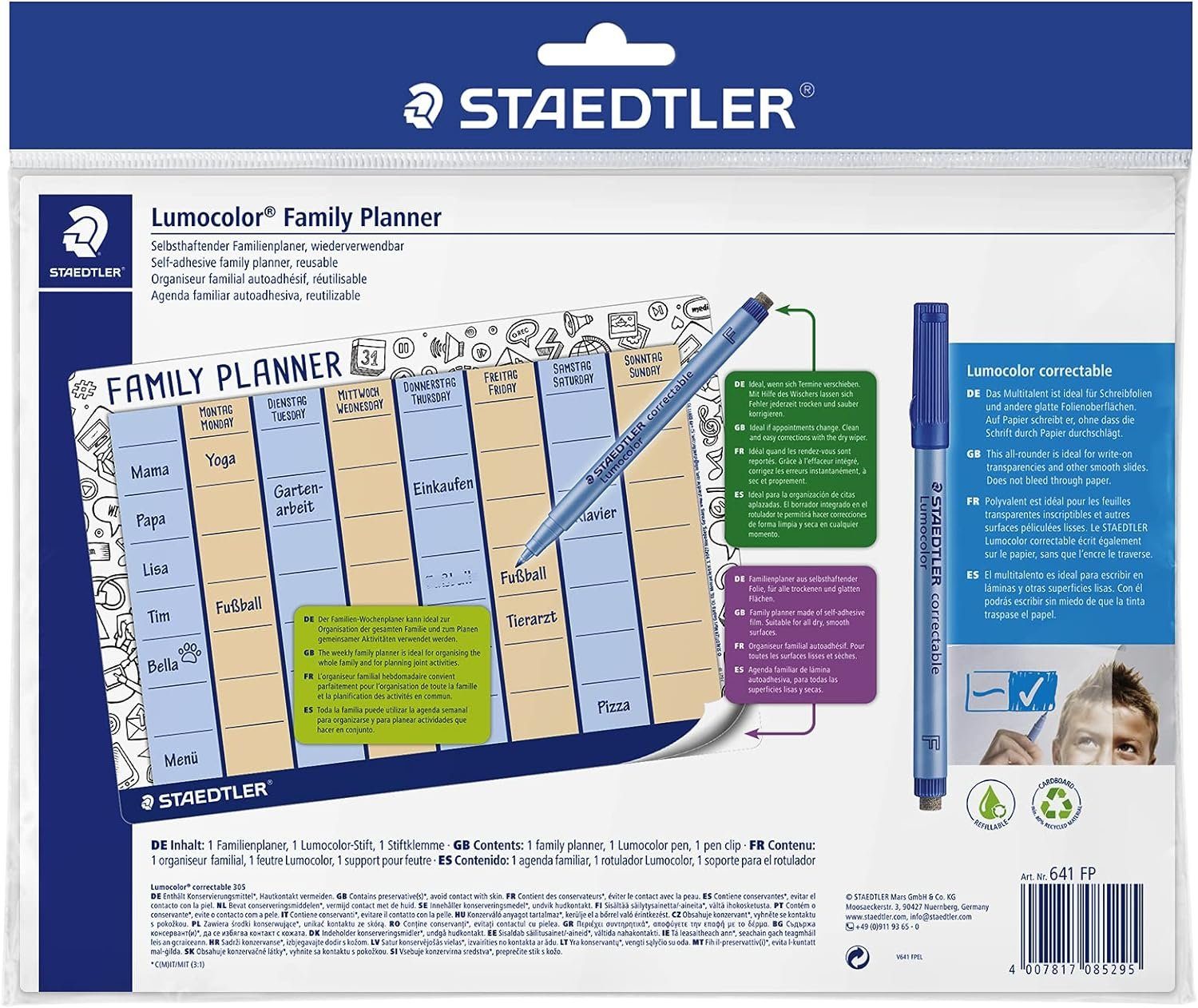 STAEDTLER Familienkalender STAEDTLER Familienplaner-Set Lumocolor correctable, DIN A4