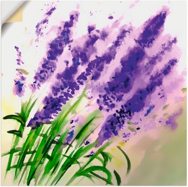 Artland Wandbild »Lavendel-aquarell«, Blumen (1 Stück), in vielen Größen & Produktarten -Leinwandbild, Poster, Wandaufkleber / Wandtattoo auch für Badezimmer geeignet-Otto