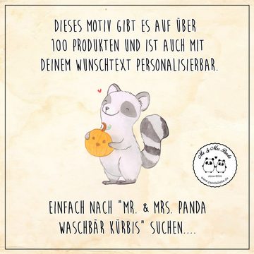 Mr. & Mrs. Panda Dekokissen Waschbär Kürbis - Weiß - Geschenk, Halloween Deko, Sofakissen, Motivk, Zauberhafte Motive
