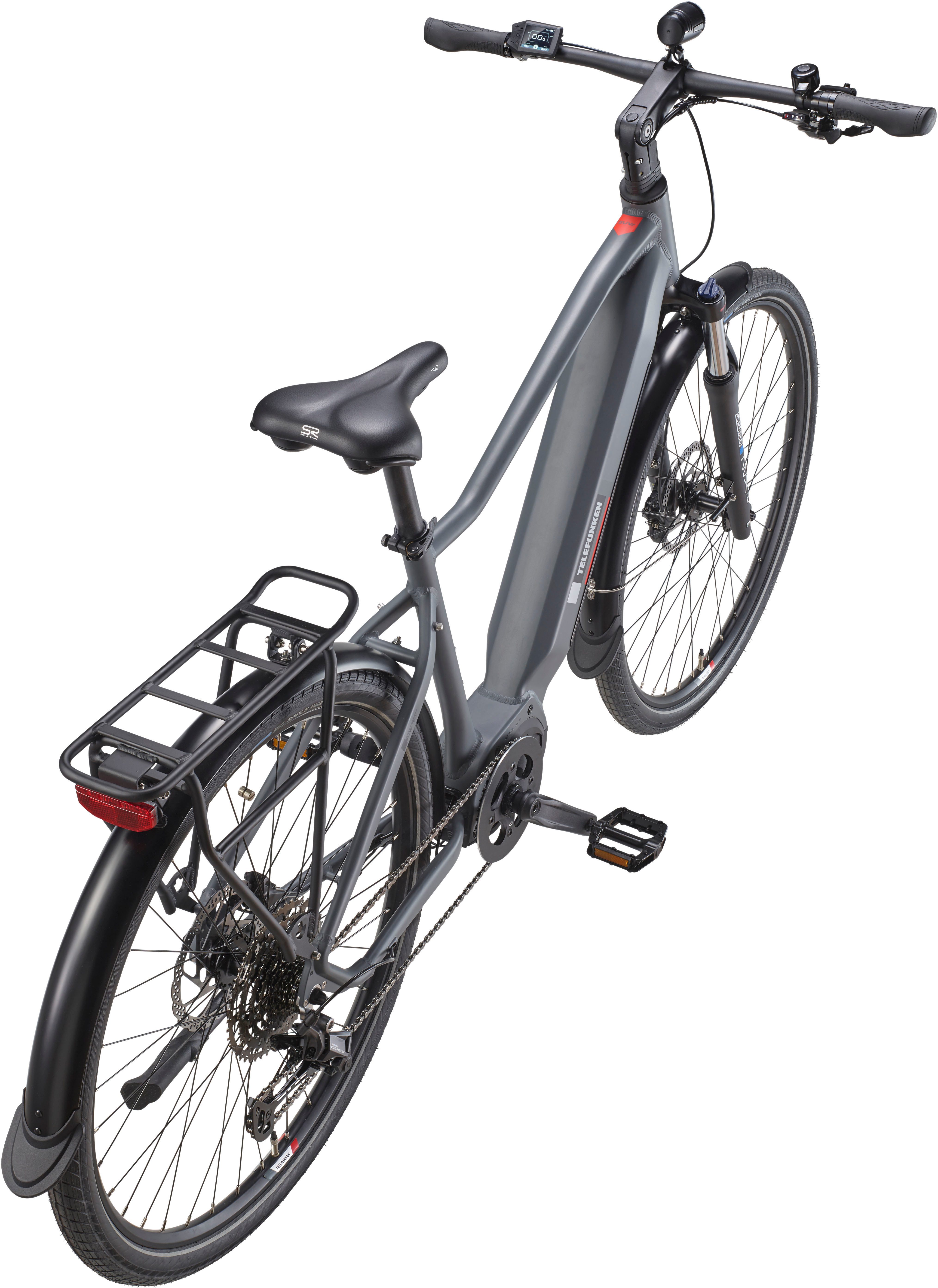 Telefunken E-Bike Cityrad SUV700, 10 Gang Shimano, Kettenschaltung, Mittelmotor, 720 Wh, (29 Zoll, Straßenzulassung, Scheibenbremsen), Pedelec, Elektrofahrrad für Herren u. Damen, Trekkingrad
