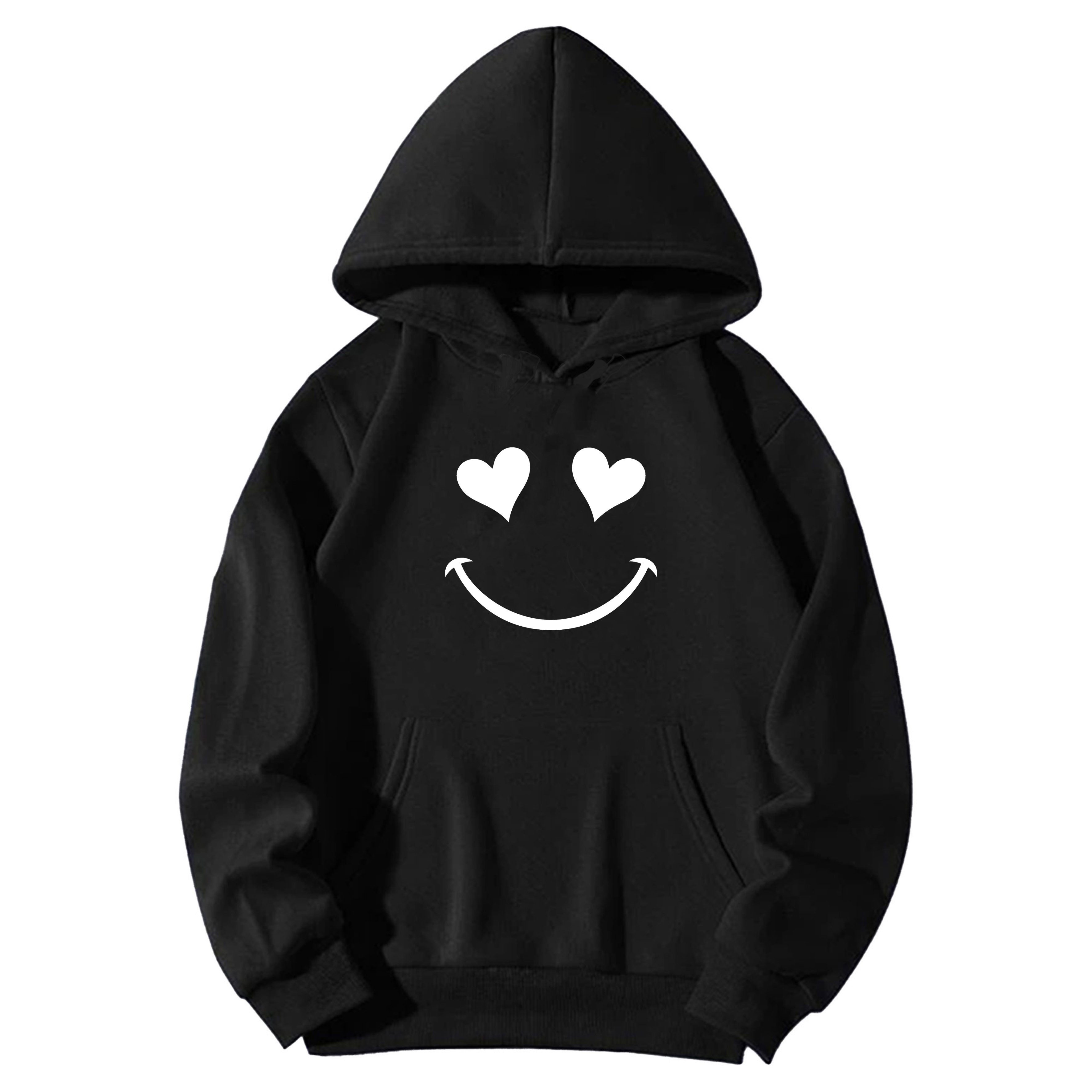 Banco Kapuzenpullover Damen Lächeln Smile Herz Pullover Uni Rundhalsausschn günstig online kaufen