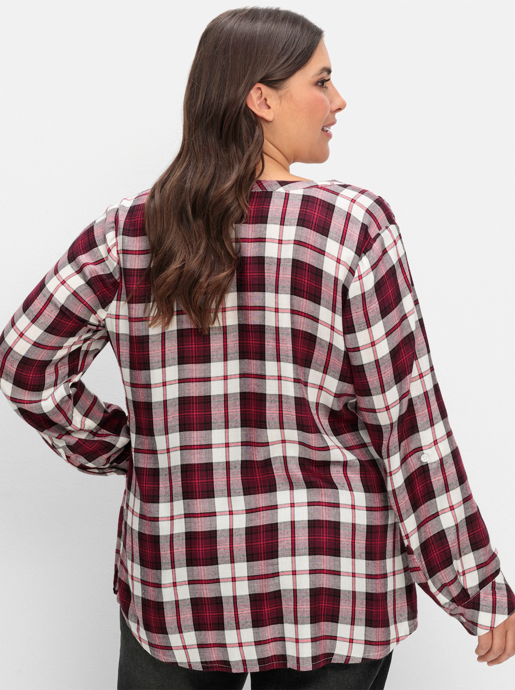 Sheego Klassische Bluse Karobluse . günstig online kaufen